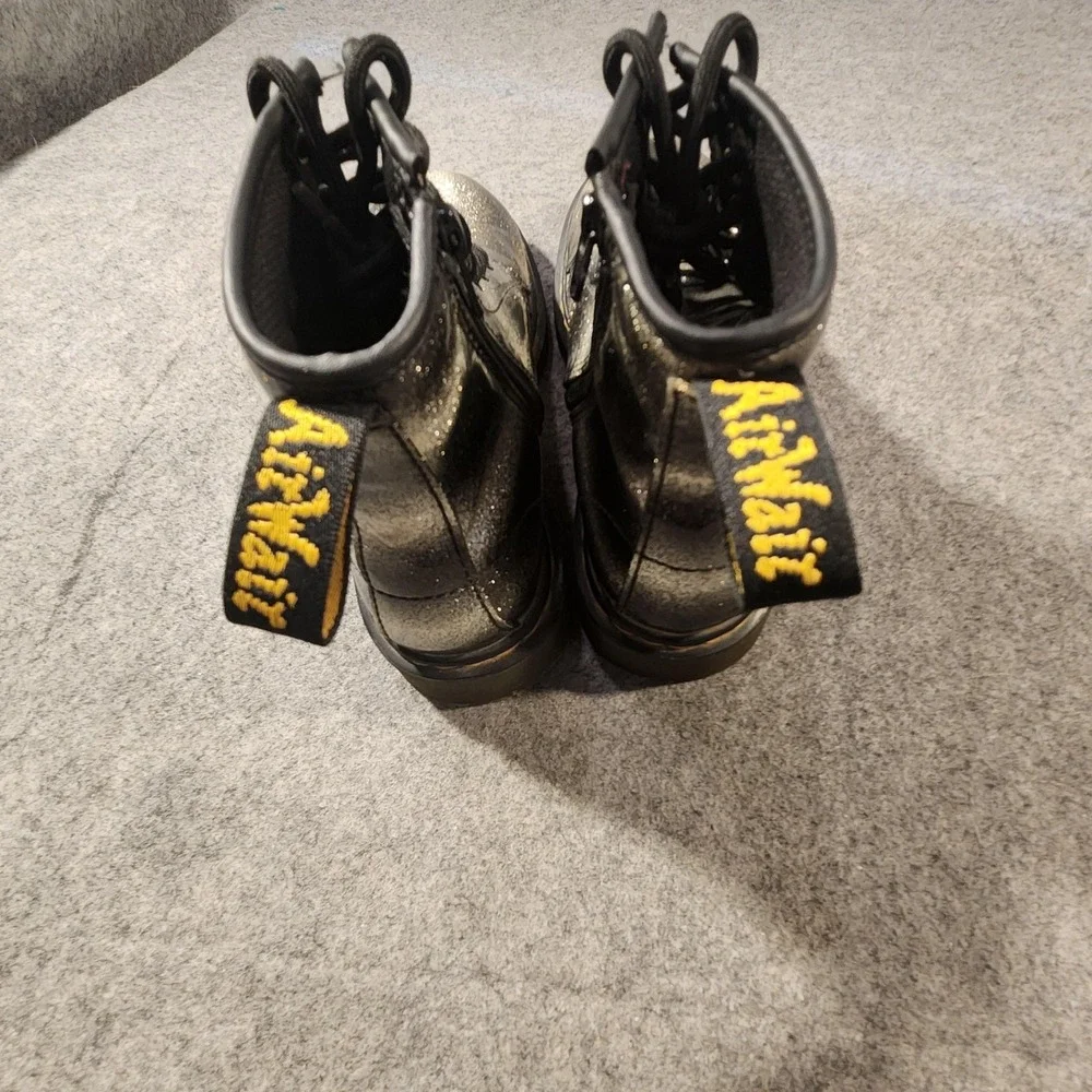 Dr. Martens 1460 Ombre Glitter Boots Youth‎ Size 2 Silver Lace Up Combat